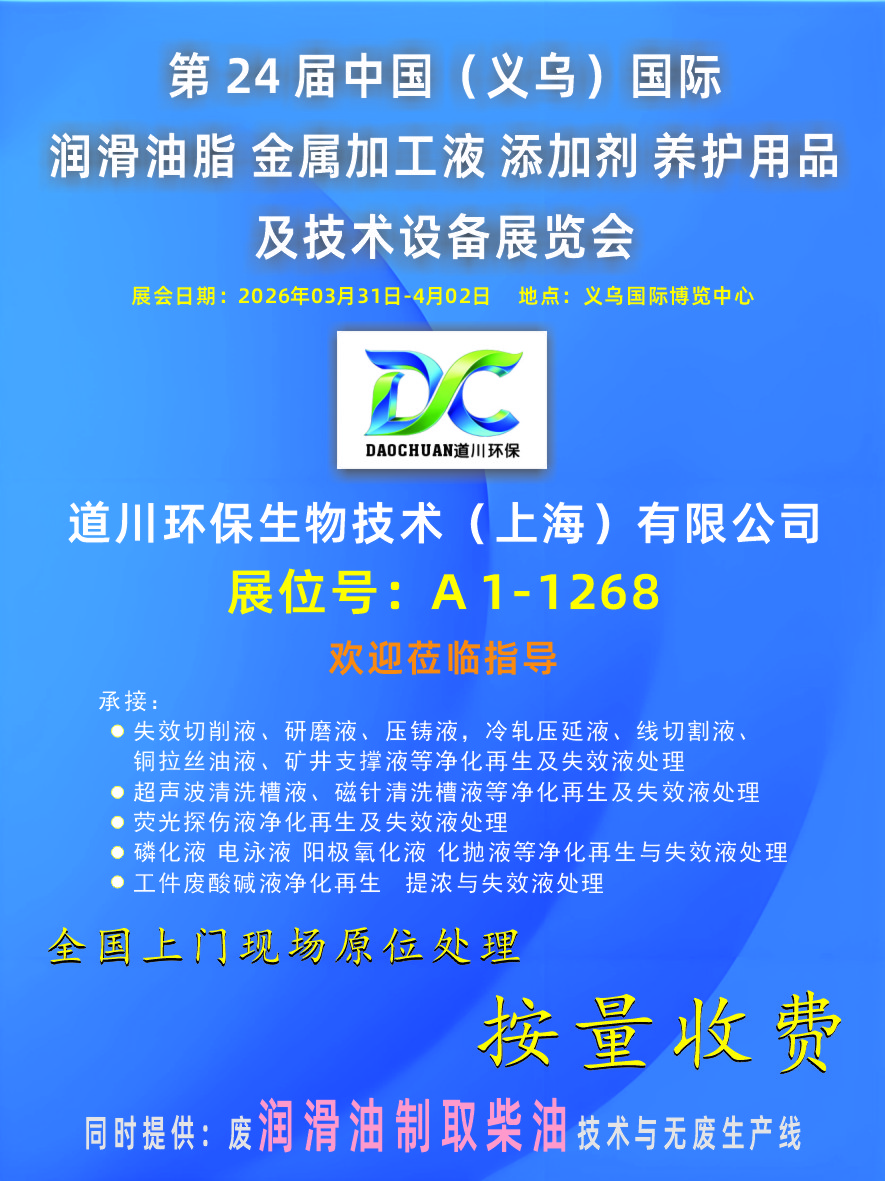 第24届中国（义乌）国际润滑油、脂、金属加工液、添加剂、养护用品 及技术设备展览会