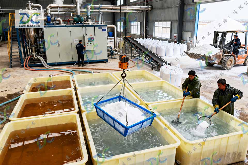 甲壳素壳聚糖生产高盐高COD废水蒸发浓盐渣资源化